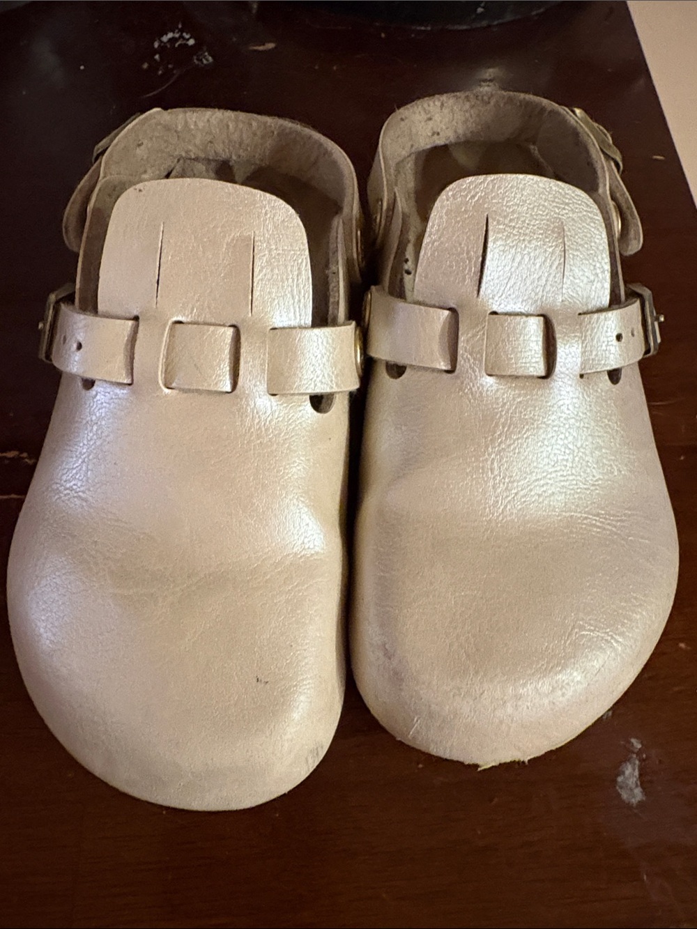Birkenstock Kids Tokio Cream Leather Slip-On Clog